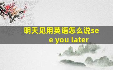 明天见用英语怎么说see you later